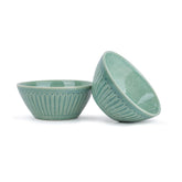 Ceramic Medium Serving Bowls Set Of 2 Pieces - 900ml Each, Light Mint | Premium Stoneware Ceramic Bowls - Medium Size | Microwave Safe Bowls - Bowl Sets With Glossy Finish | Ceramic Bowl